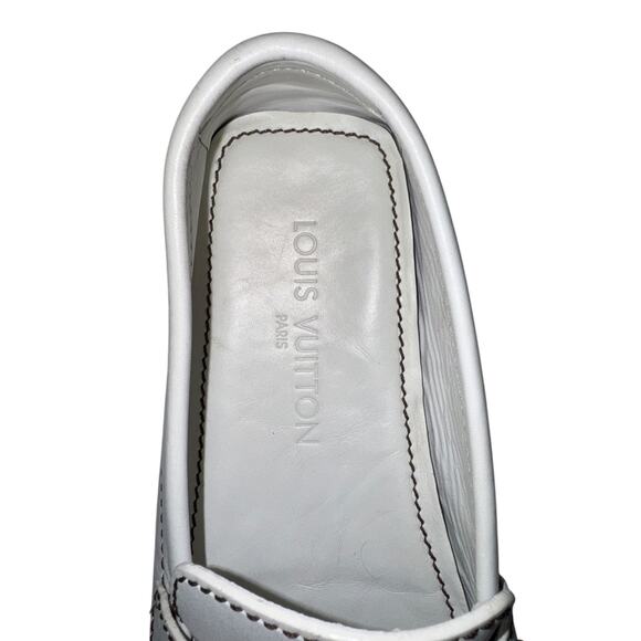 Louis Vuitton Men’s Monte Carlo White Leather Moccasin Loafers Size UK 7 USA 8 - Picture 11 of 16